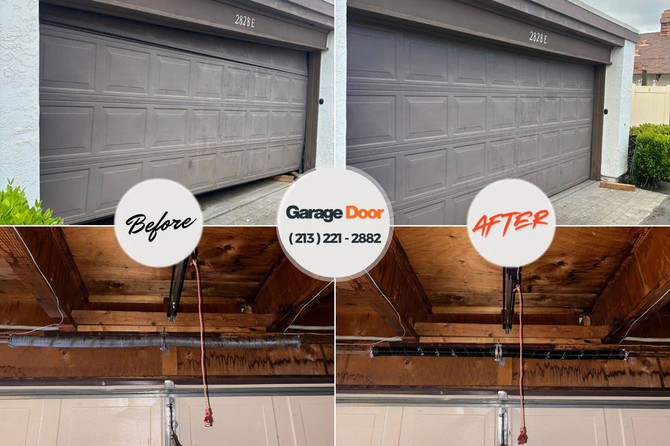 Before and after: garage door installation Breckenridge, CO